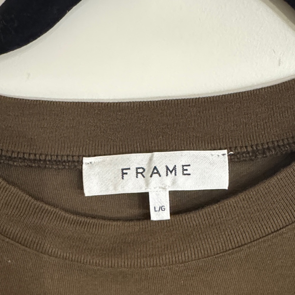 Frame Denim Dark Green Puff Sleeve Tee - Picture 3 of 6